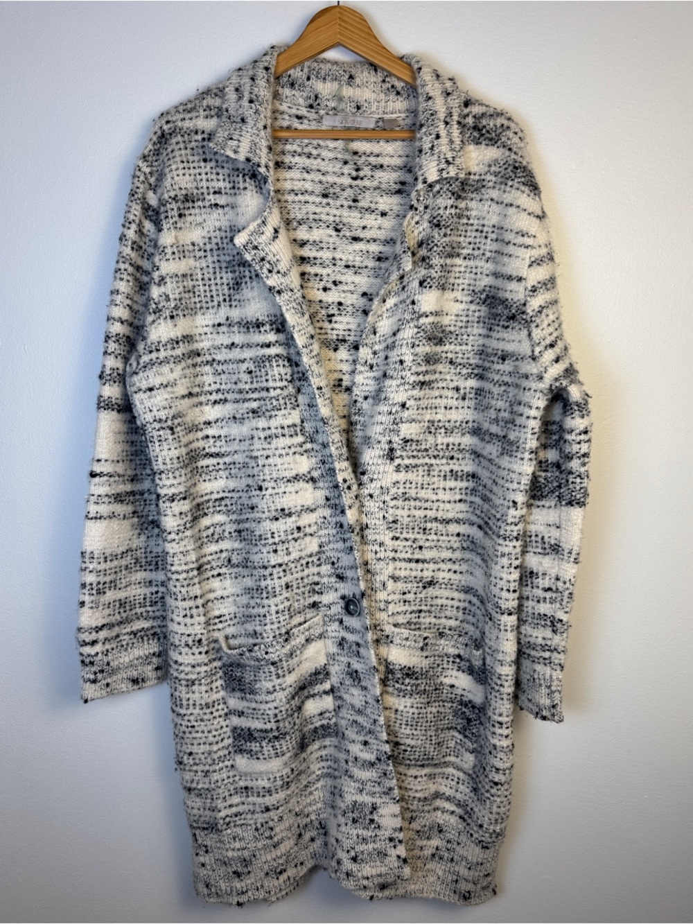Nordstrom Signature Caroline Issa Cashmere Merino Wool Silk Cardigan Coat XL